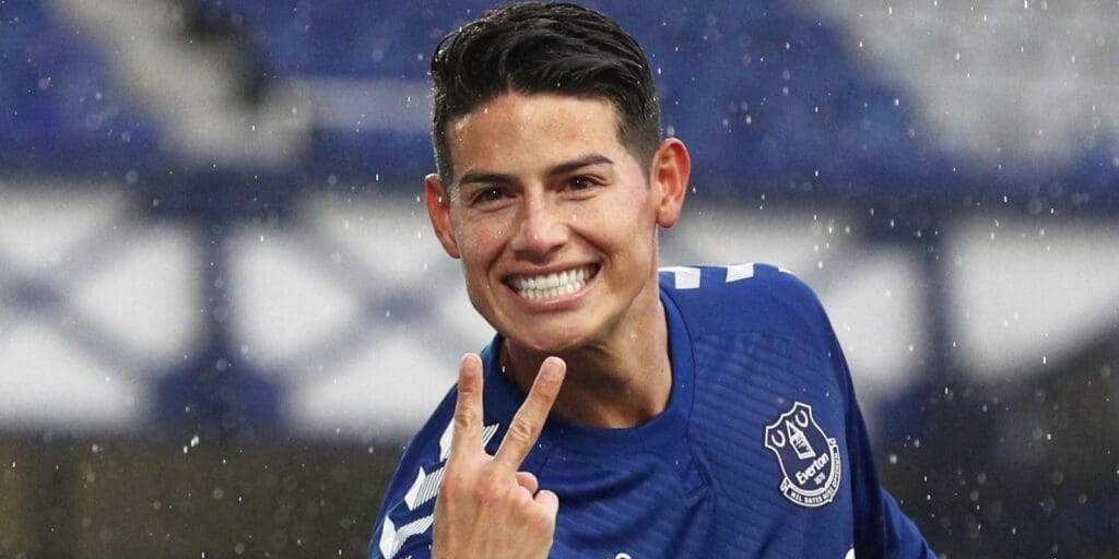 James Rodríguez com a camisa do Everton