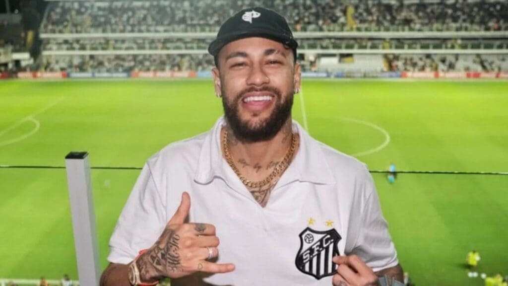 Neymar Jr com a camisa do Santos