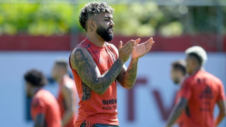 Gabigol em treino pelo Flamengo