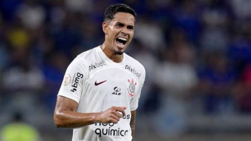 Lucas Veríssimo em campo pelo Corinthians