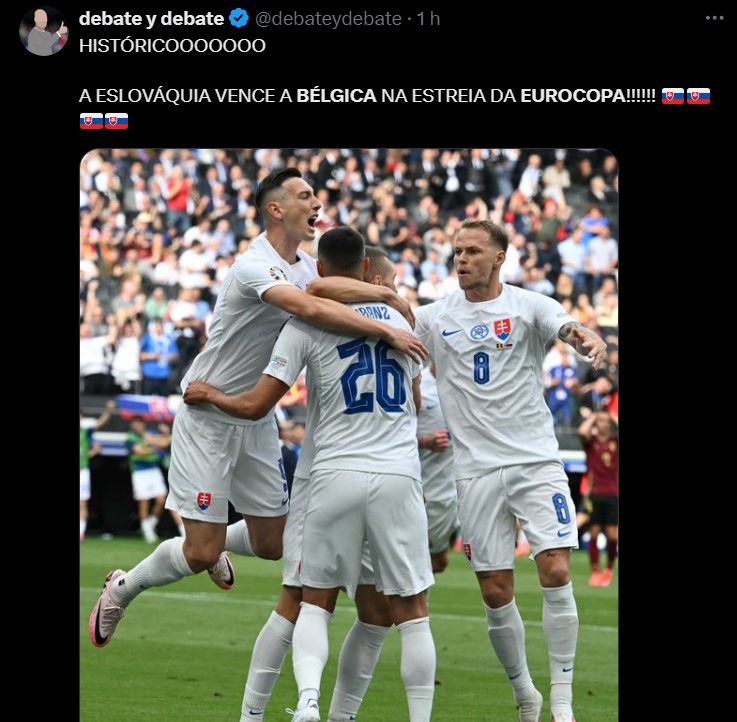 A Eslováquia venceu a Bélgica na primeira rodada do Grupo E da Eurocopa