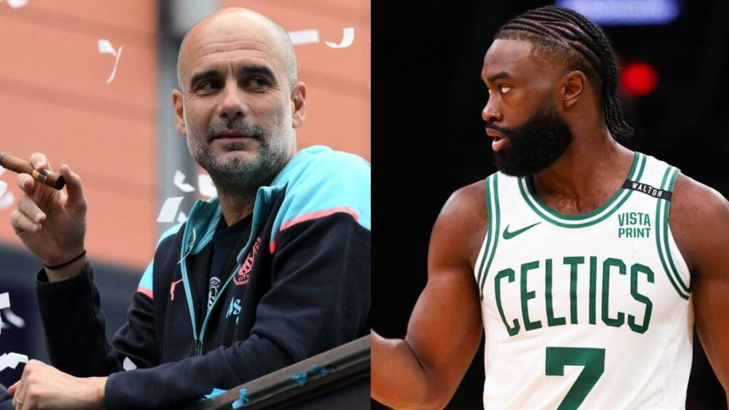 Pep Guardiola e jogador do Boston Celtics