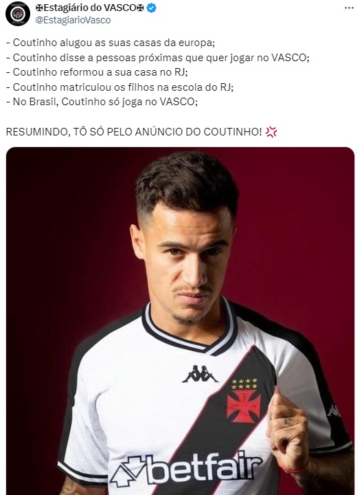 Philippe Coutinho acerta com o Vasco