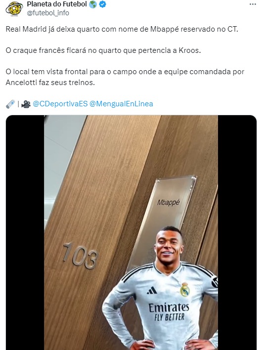 Kylian Mbappé já tem quarto no Real Madrid