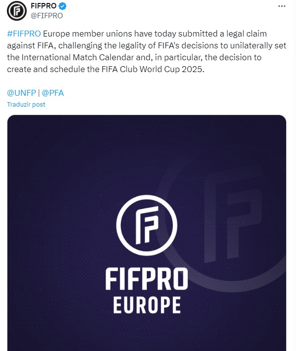 FifPro é contra o novo calendária da Fifa para o Mundial de Clubes