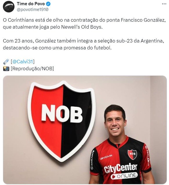 Corinthians mira em Francisco González
