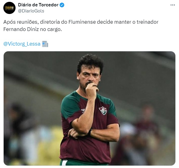 Fernando diniz continua no Fluminense