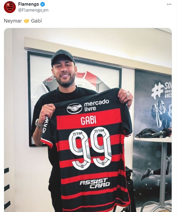 Neymar com a camisa do Flamengo