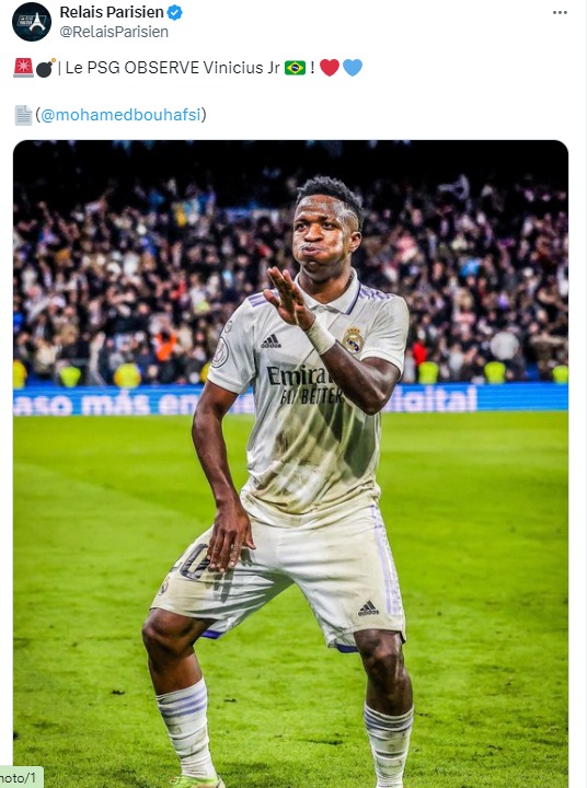 Vinícius JR recebe proposta do PSG