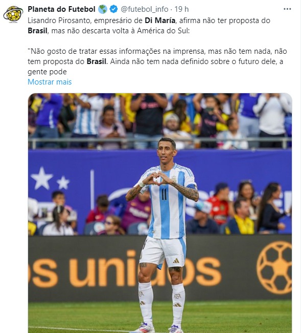 Di Maria não recebeu propostas para jogar no brasil