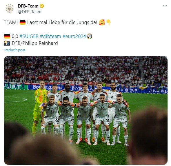 Seleção Alemã em partida na Eurocopa 2024