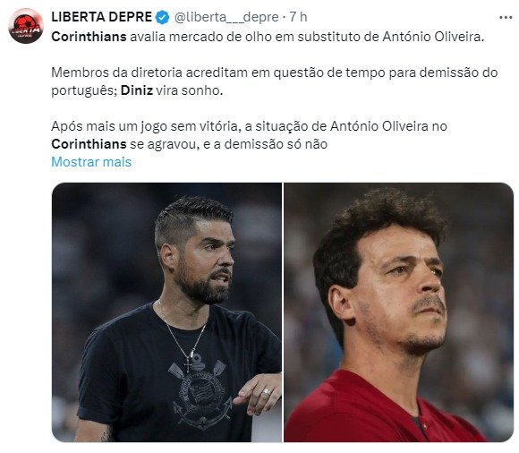 Fernando Diniz se torna possível nome para o Corinthians