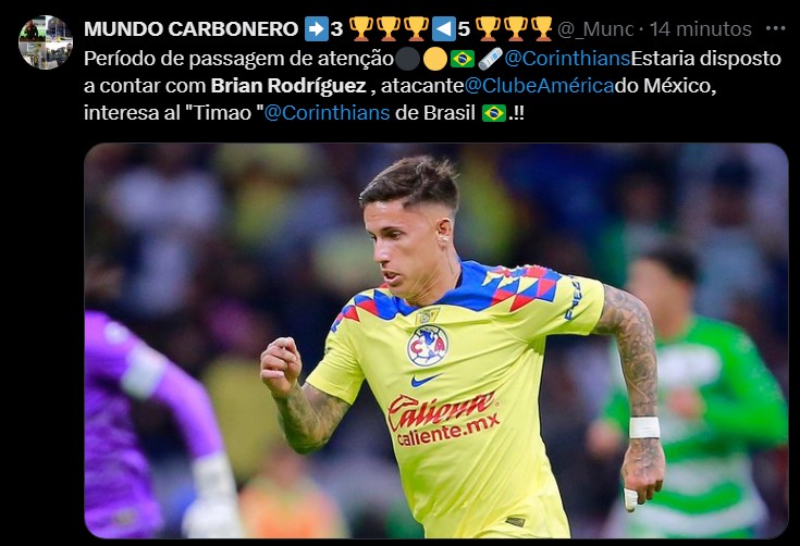 Brian Rodríguez interessa ao Corinthians 