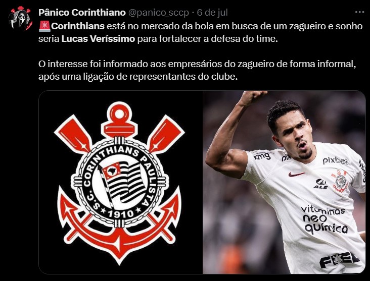 Corinthians sonha com retorno de Lucas Veríssimo 