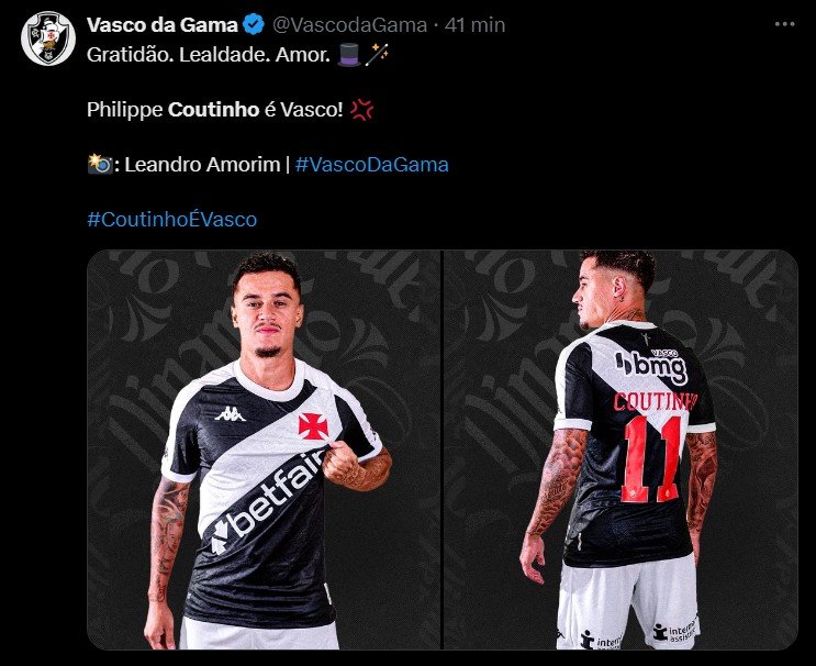 Philippe Coutinho apresentado no Vasco