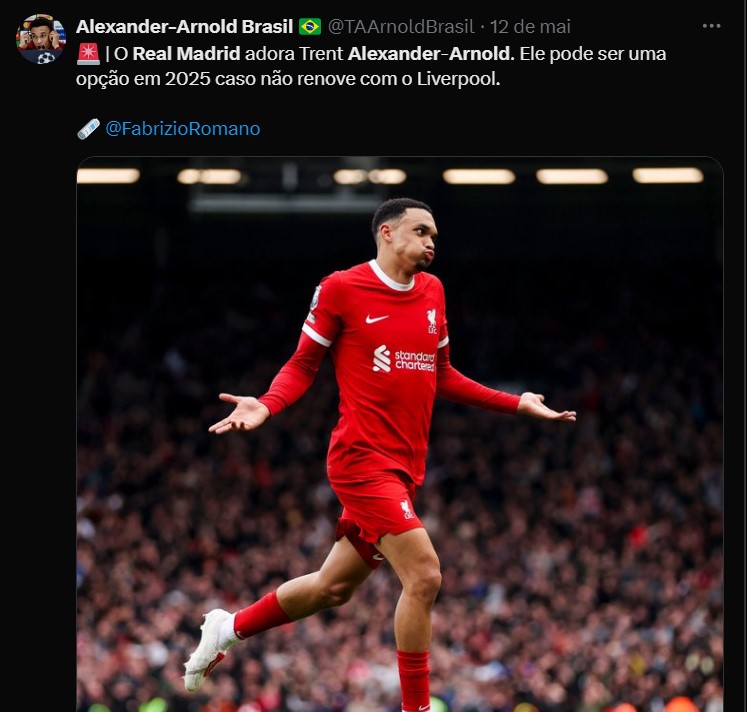 Alexander-Arnold entra mais uma vez na mira do Real Madrid 