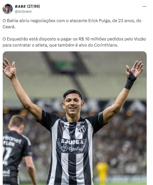 Erick Pulga e Bahia estão em negociação