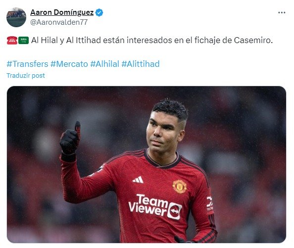 AL Hilal e AL Nassr têm interesse em Casemiro