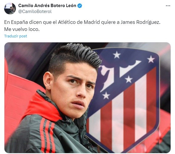 Atletico de Madrid é um dos interessados em James Rodríguez