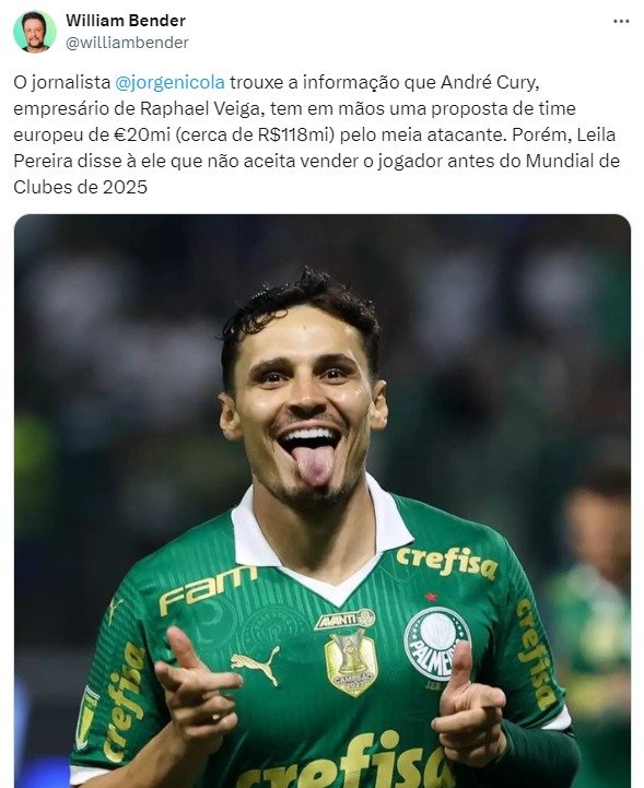 Palmeiras recebe proposta por Raphael Veiga