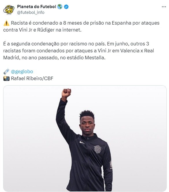 Racista que ofendeu Vinicius Jr é preso