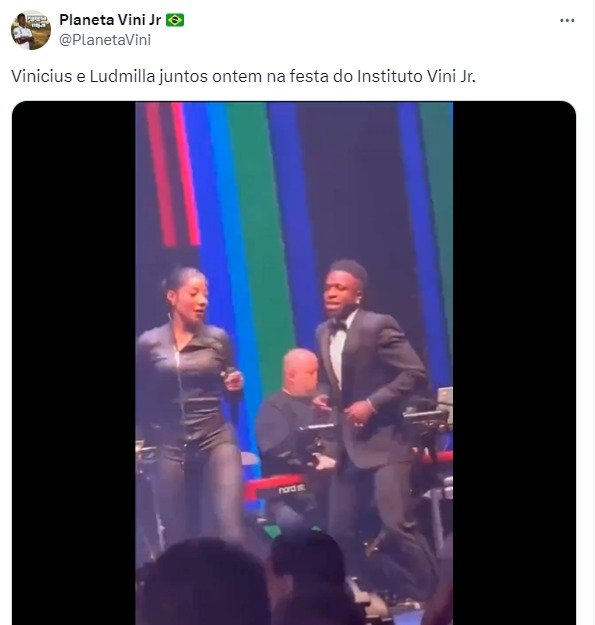 Ludmilla e Vinicius Jr na festa do jogador