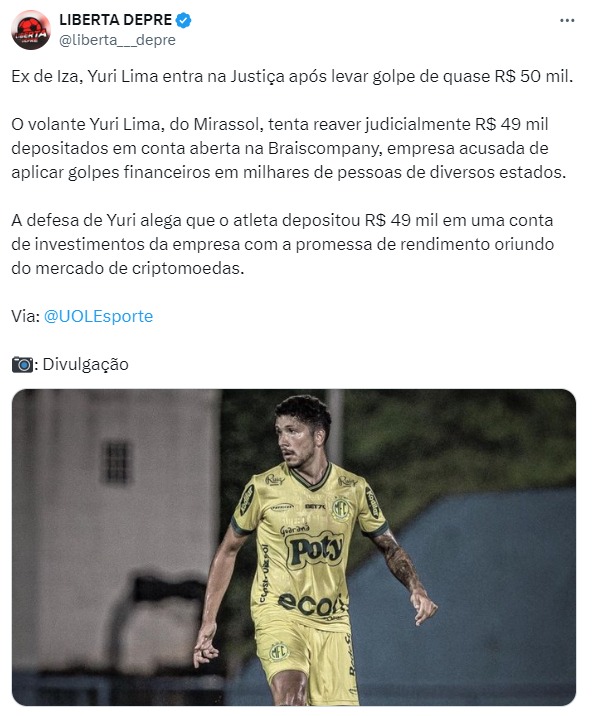 Yuri Lima leva golpe financeiro