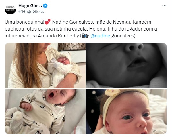 Mãe de Neymar publica fotos com Helena