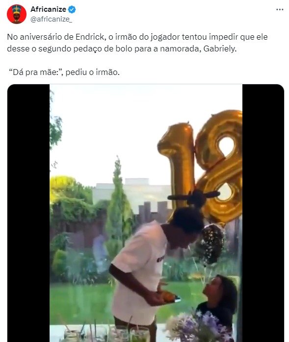 Aniversário de Endrick é marcado por polêmica