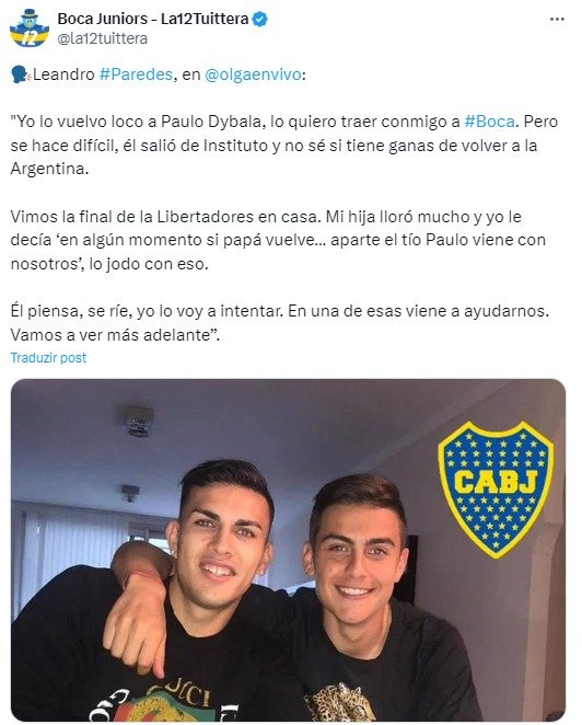 Boca Juniors sonha com a contratação de Dybala