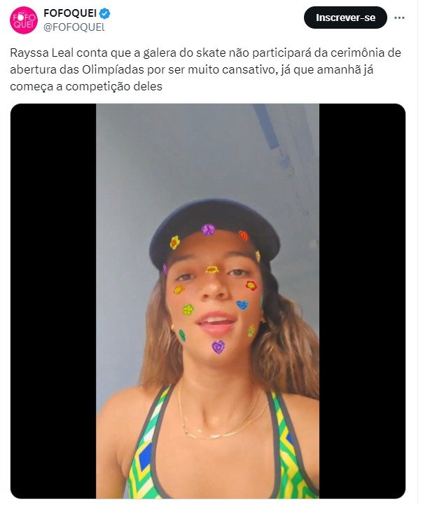 Rayssa Leal explica porque atletas do skate nao foram à abertura