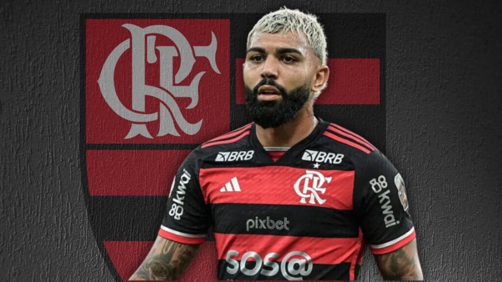 Gabigol com a camisa do Flamengo